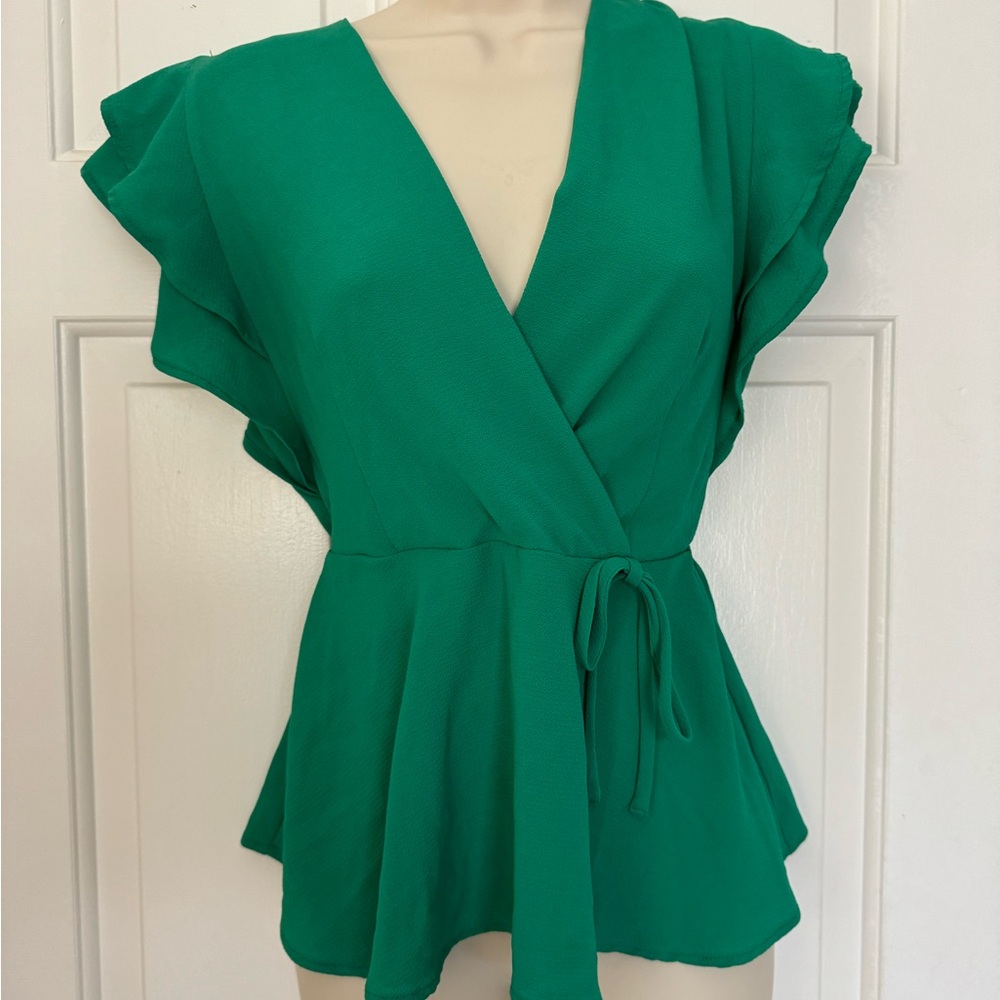 Hunter green blouse